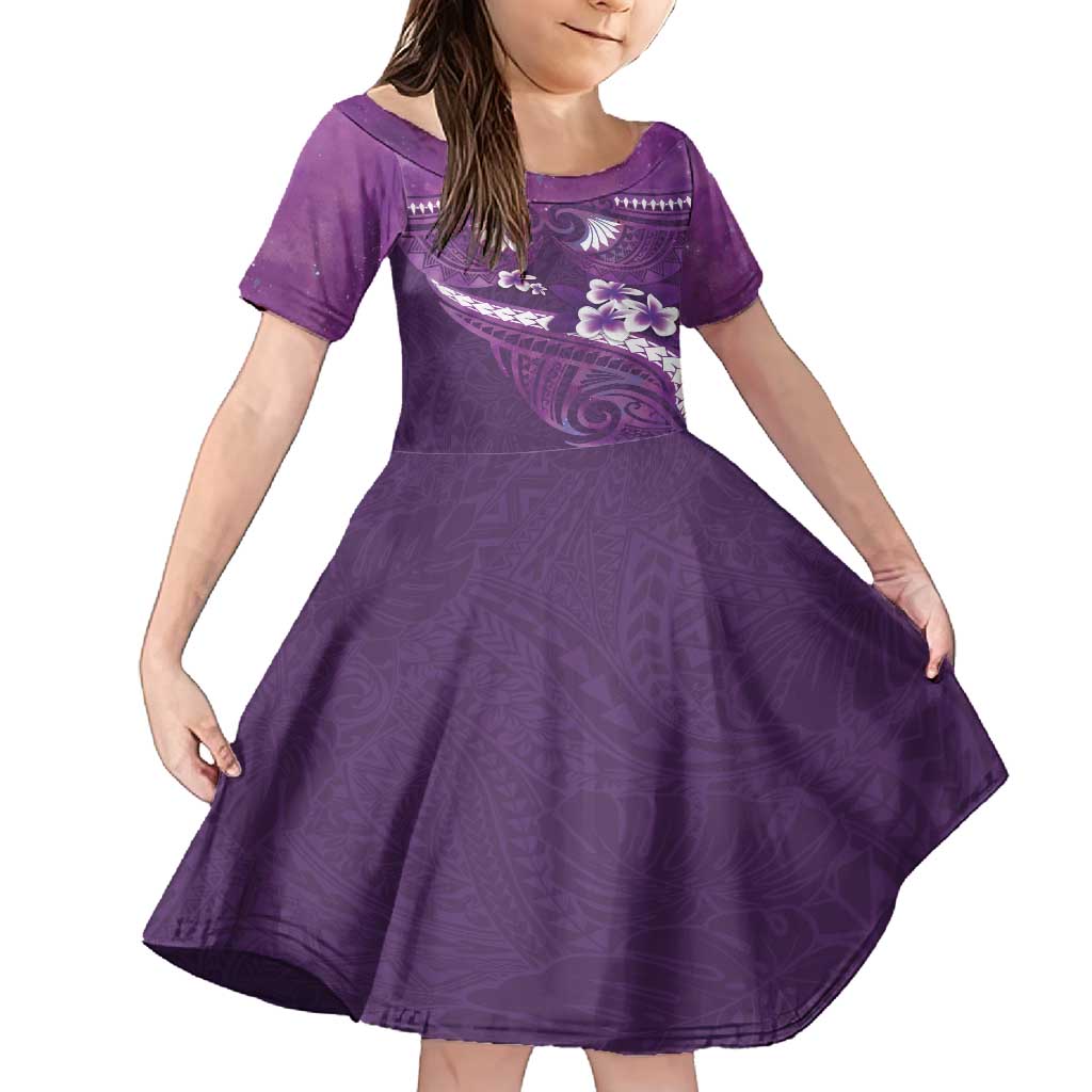 Purple Polynesia Family Matching Tank Maxi Dress and Hawaiian Shirt Tribal Pattern Tropical Frangipani