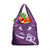 Purple Polynesia Grocery Bag Tribal Pattern Tropical Frangipani