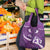 Purple Polynesia Grocery Bag Tribal Pattern Tropical Frangipani