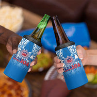 Samoa Rugby 4 in 1 Can Cooler Tumbler Toa Samoa Polynesian Pacific Blue Version