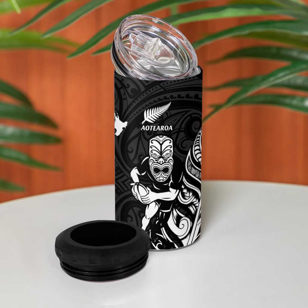 New Zealand and Scotland Rugby 4 in 1 Can Cooler Tumbler All Black Maori With Thistle Together LT14 - Polynesian Pride