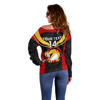 Custom Papua New Guinea Rugby Off Shoulder Sweater Port Moresby Vipers PNG Polynesian Pattern LT14 - Polynesian Pride