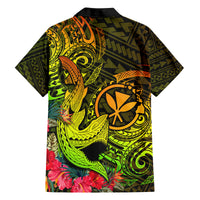 Hawaii Family Matching Puletasi Dress and Hawaiian Shirt Kanaka Map With Polynesian Shark Tattoo Reggae Unique LT14 - Polynesian Pride