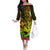 Hawaii Off The Shoulder Long Sleeve Dress Kanaka Map With Polynesian Shark Tattoo Reggae Unique LT14 Women Reggae - Polynesian Pride