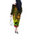 Hawaii Off The Shoulder Long Sleeve Dress Kanaka Map With Polynesian Shark Tattoo Reggae Unique LT14 - Polynesian Pride