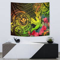 Hawaii Tapestry Kanaka Map With Polynesian Shark Tattoo Reggae Unique LT14 - Polynesian Pride