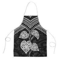 Black New Zealand Kawakawa Maori Ngaru Apron LT14 Black - Polynesian Pride