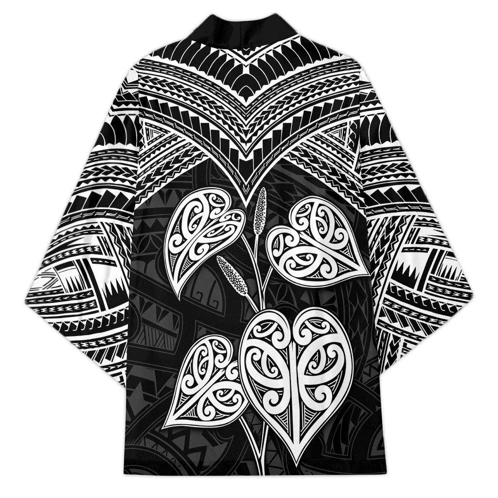 Black New Zealand Kawakawa Maori Ngaru Kimono LT14 - Polynesian Pride