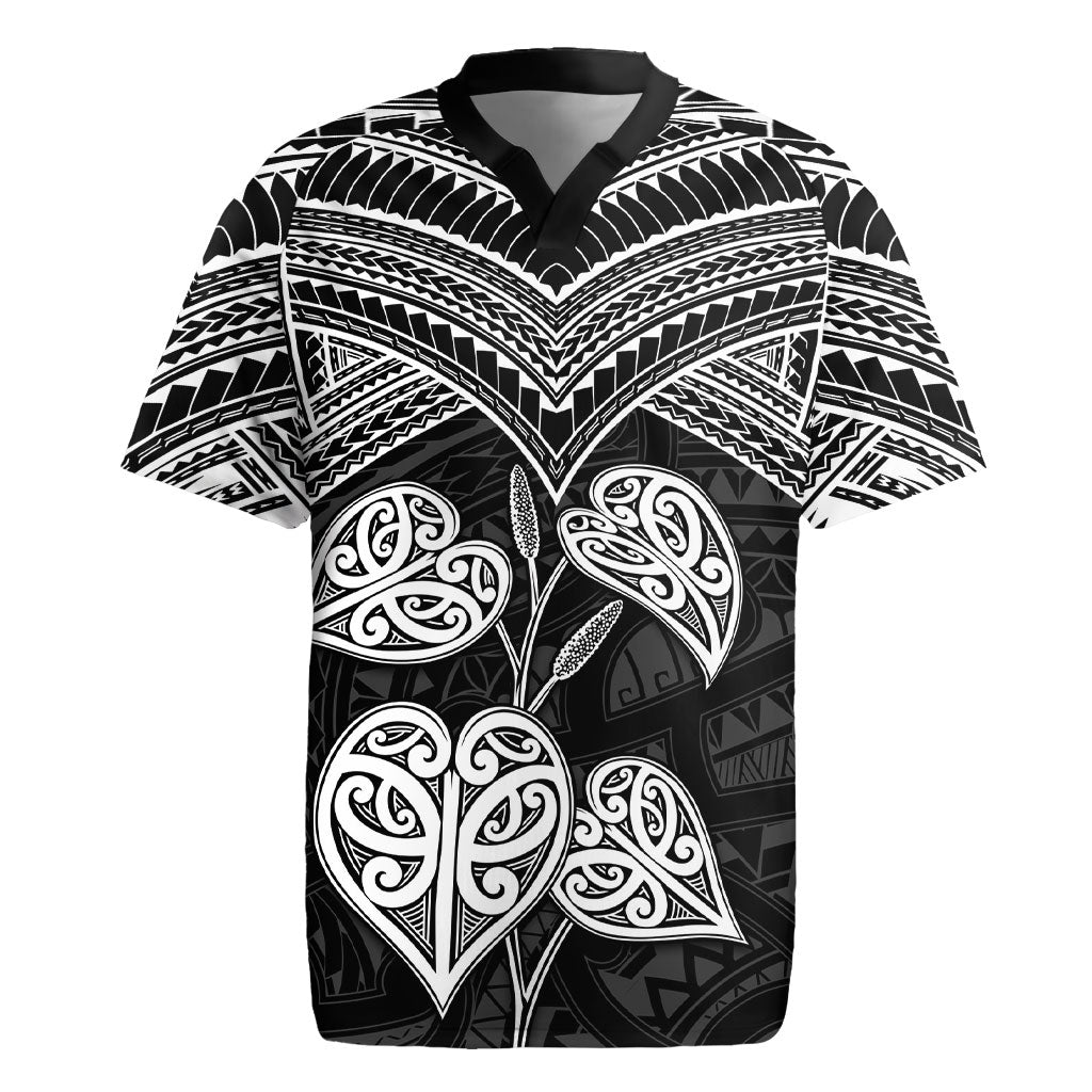 Black New Zealand Kawakawa Maori Ngaru Rugby Jersey