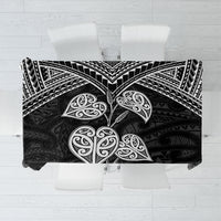 Black New Zealand Kawakawa Maori Ngaru Tablecloth LT14 Black - Polynesian Pride