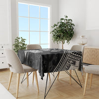 Black New Zealand Kawakawa Maori Ngaru Tablecloth LT14 - Polynesian Pride