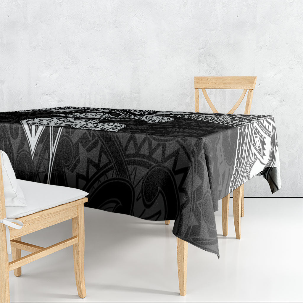 Black New Zealand Kawakawa Maori Ngaru Tablecloth LT14 - Polynesian Pride