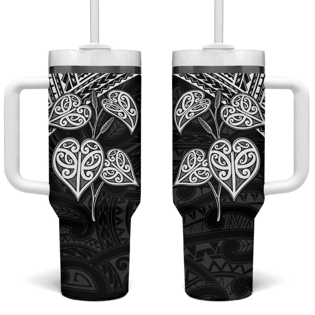 Black New Zealand Kawakawa Maori Ngaru Tumbler With Handle