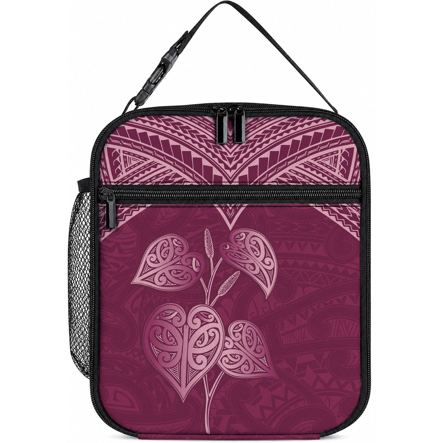 Burgundy New Zealand Kawakawa Maori Ngaru Lunch Bag