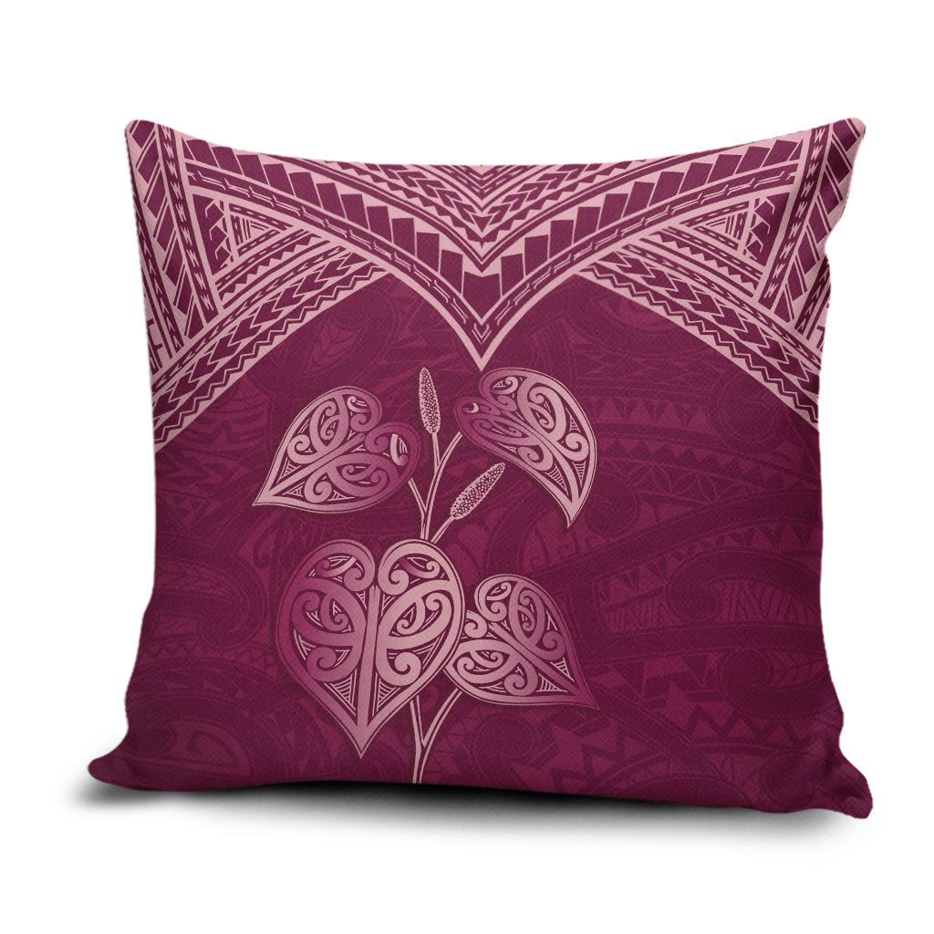 Burgundy New Zealand Kawakawa Maori Ngaru Pillow Cover LT14 Burgundy - Polynesian Pride