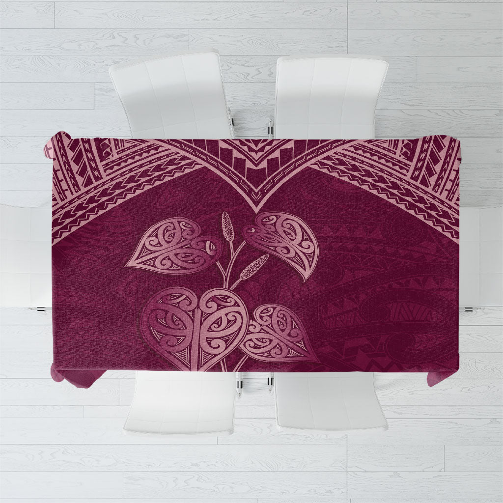 Burgundy New Zealand Kawakawa Maori Ngaru Tablecloth