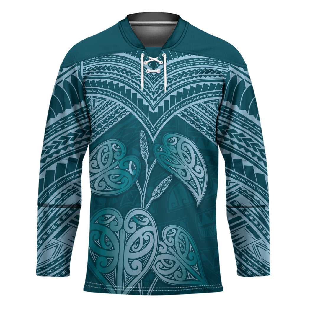 Cyan New Zealand Kawakawa Maori Ngaru Hockey Jersey LT14 Unisex Cyan - Polynesian Pride