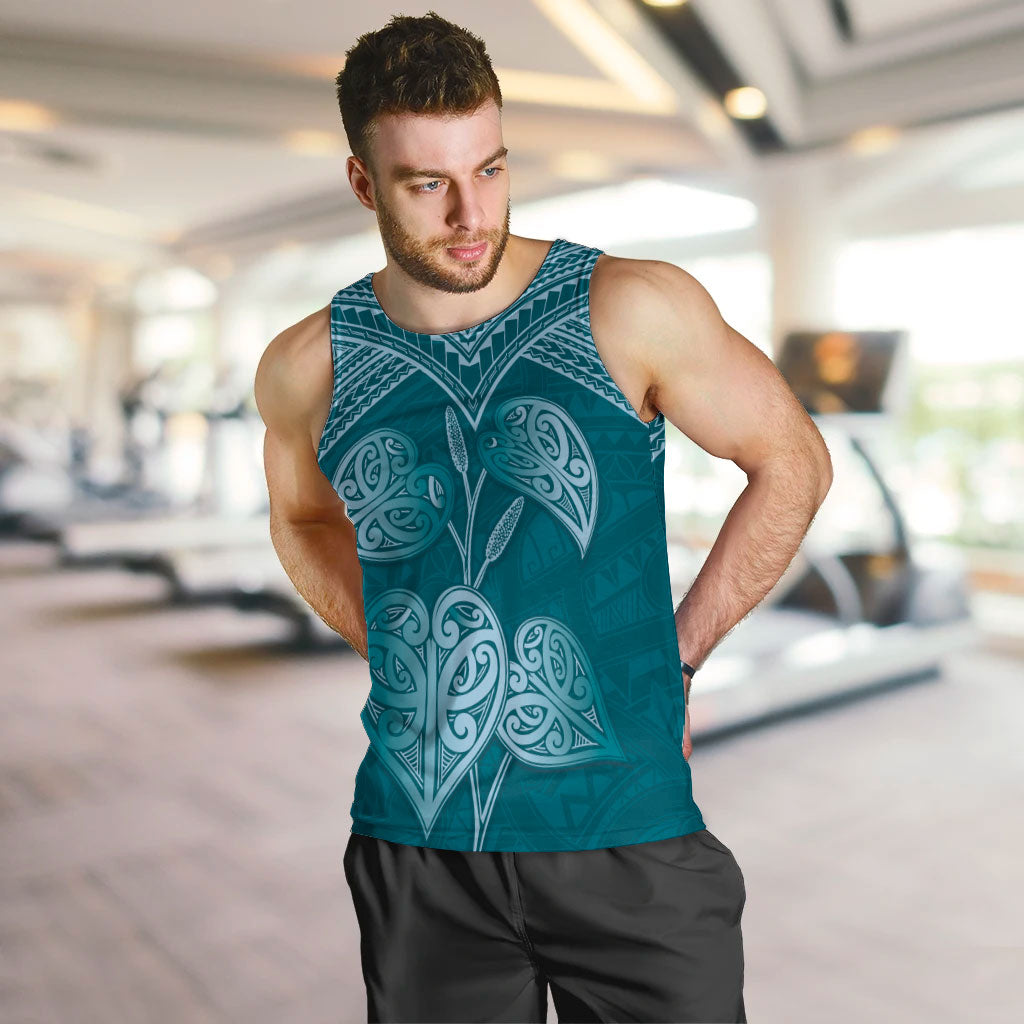Cyan New Zealand Kawakawa Maori Ngaru Men Tank Top
