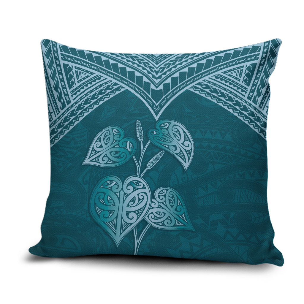 Cyan New Zealand Kawakawa Maori Ngaru Pillow Cover LT14 Cyan - Polynesian Pride