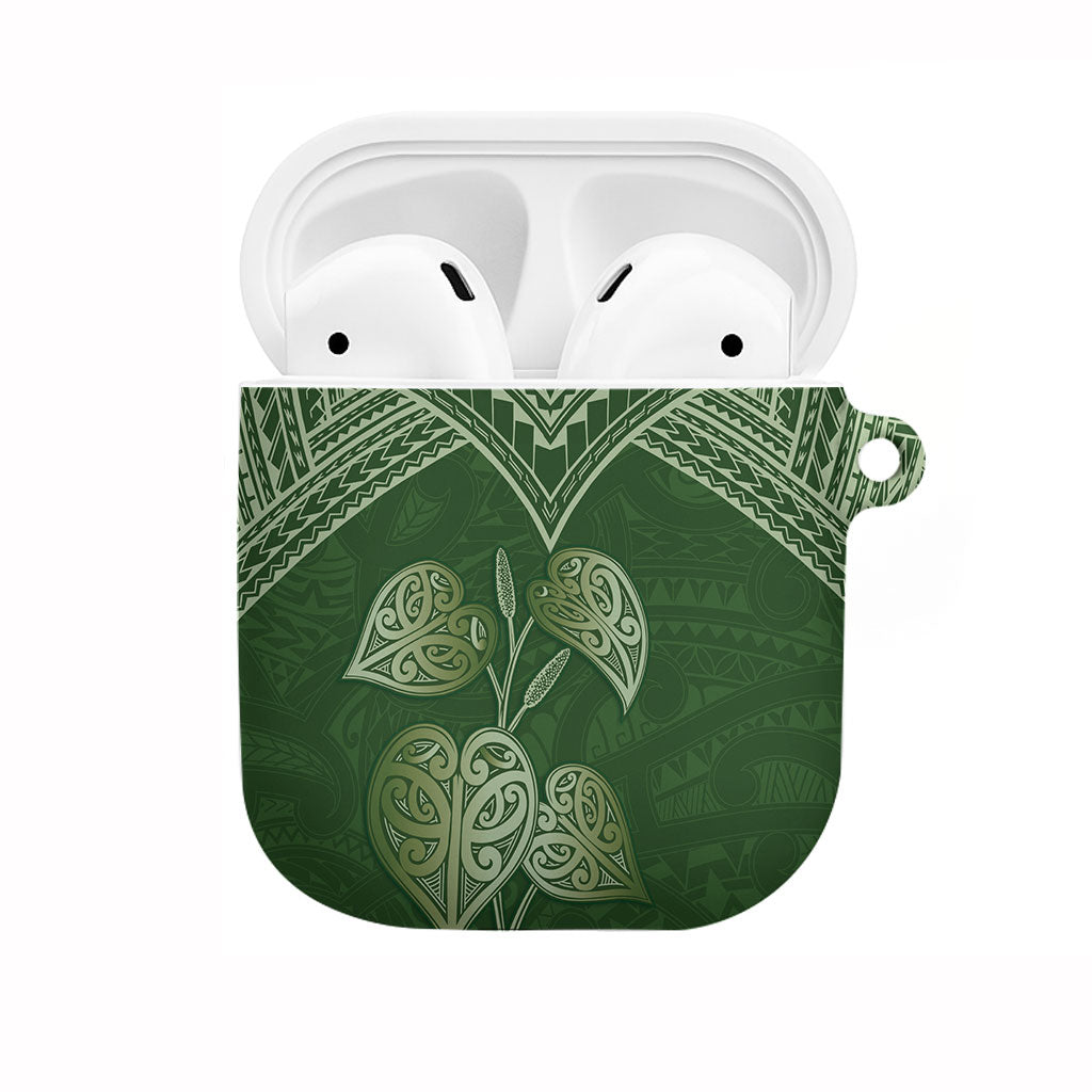 Green New Zealand Kawakawa Maori Ngaru AirPods Case LT14 Green - Polynesian Pride