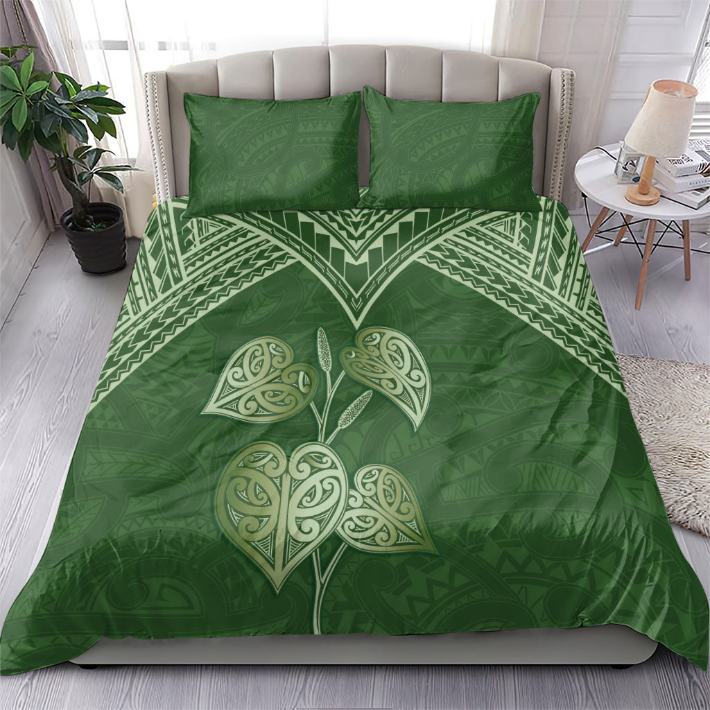 Green New Zealand Kawakawa Maori Ngaru Bedding Set LT14 - Polynesian Pride