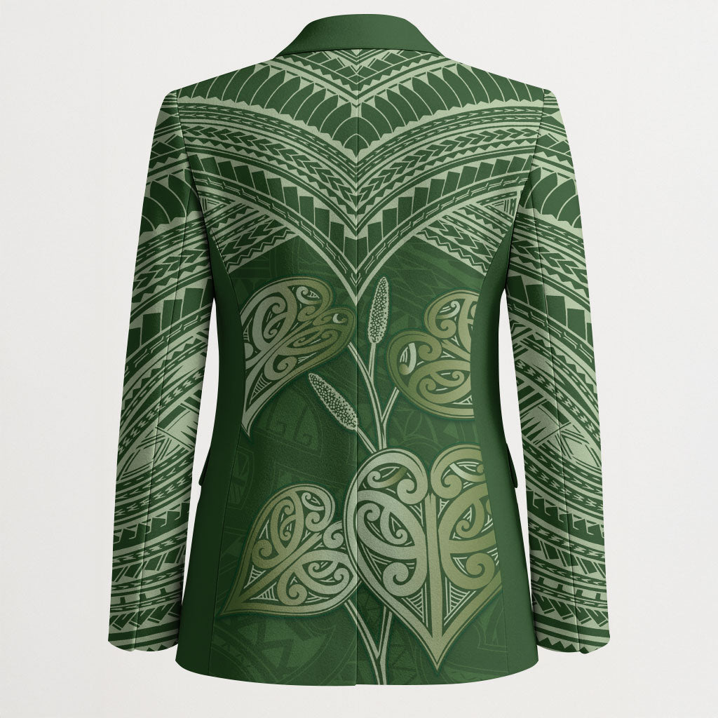 Green New Zealand Kawakawa Maori Ngaru Blazer LT14 - Polynesian Pride