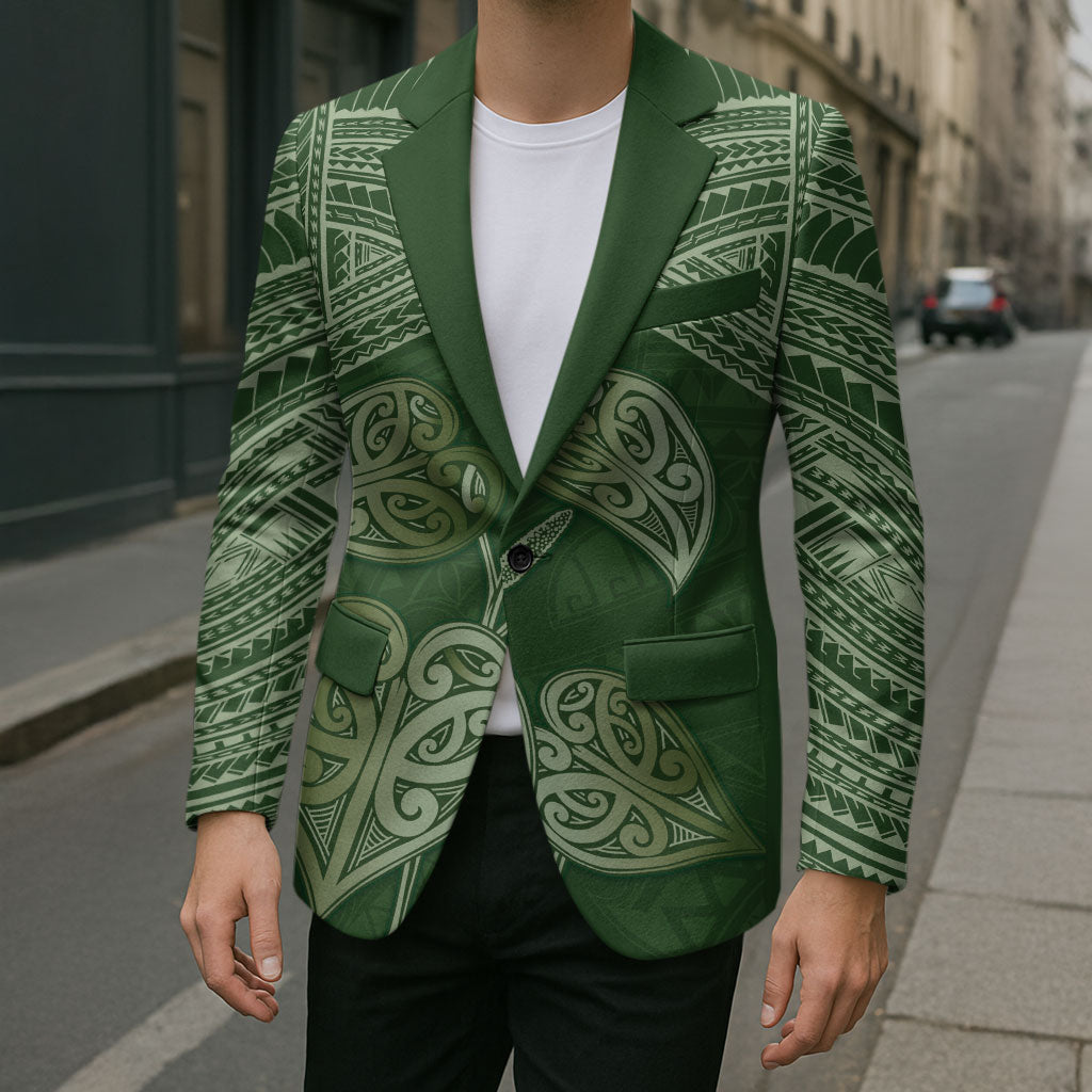 Green New Zealand Kawakawa Maori Ngaru Blazer LT14 - Polynesian Pride