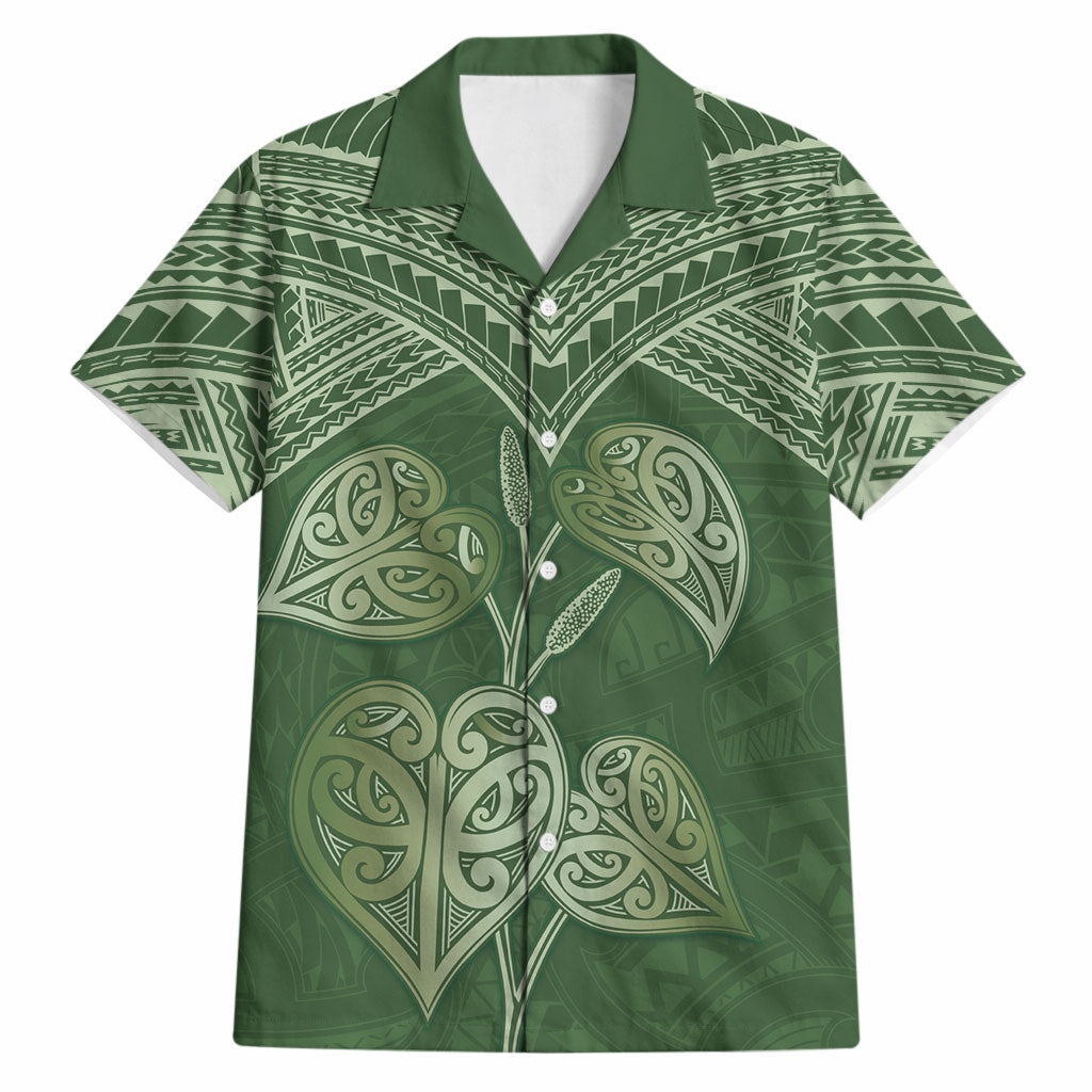 Green New Zealand Kawakawa Maori Ngaru Hawaiian Shirt LT14 Green - Polynesian Pride