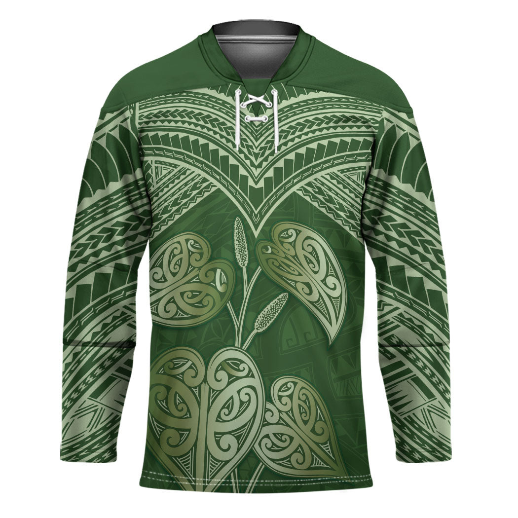 Green New Zealand Kawakawa Maori Ngaru Hockey Jersey LT14 Unisex Green - Polynesian Pride
