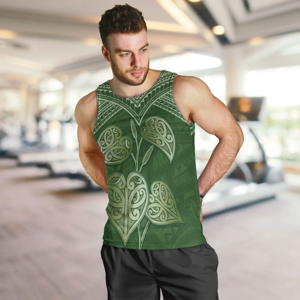 Green New Zealand Kawakawa Maori Ngaru Men Tank Top