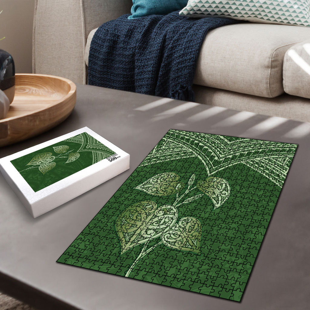 Green New Zealand Kawakawa Maori Ngaru Puzzle LT14 - Polynesian Pride