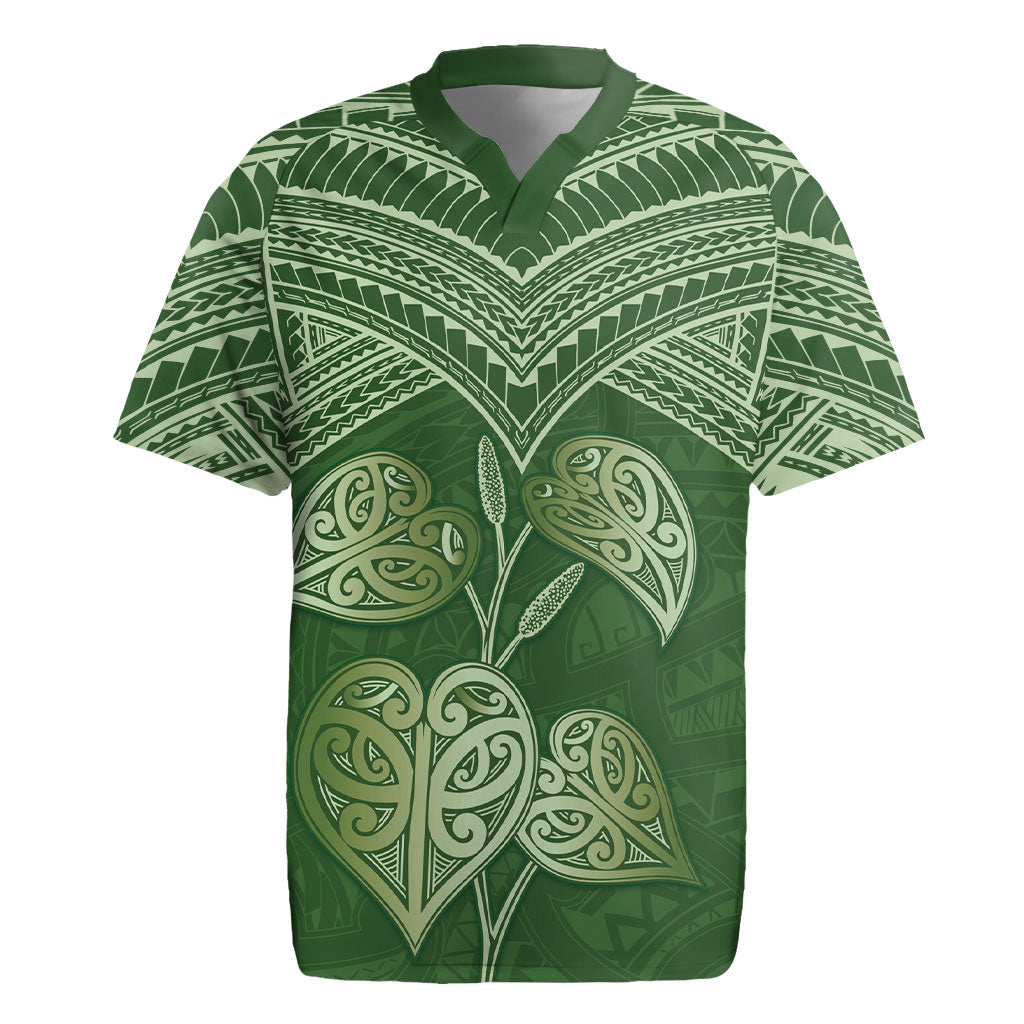 Green New Zealand Kawakawa Maori Ngaru Rugby Jersey