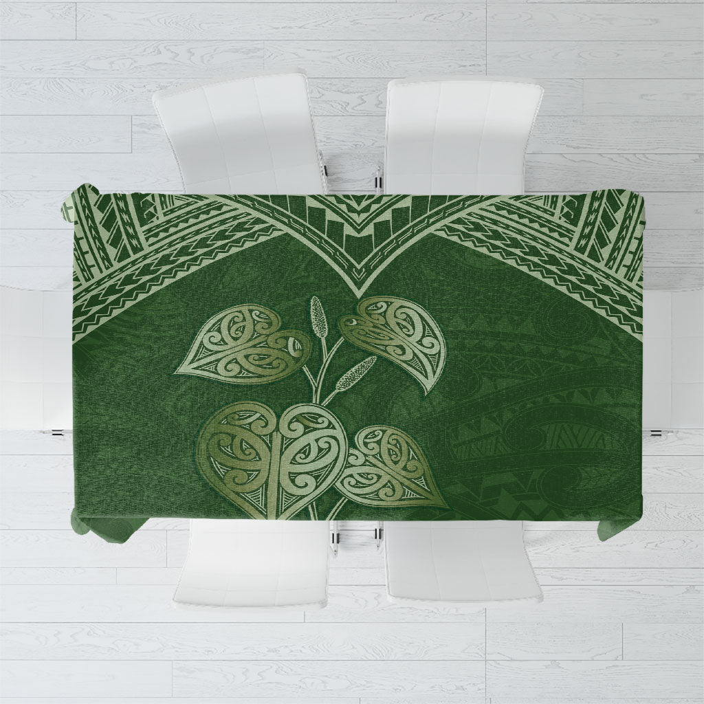 Green New Zealand Kawakawa Maori Ngaru Tablecloth