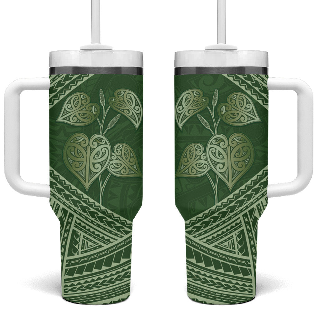Green New Zealand Kawakawa Maori Ngaru Tumbler With Handle