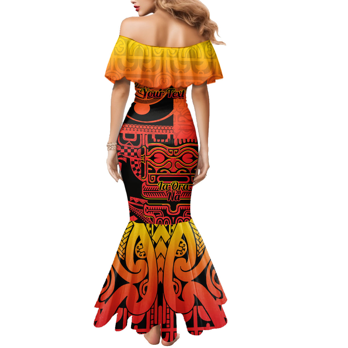 Personalised Ia Ora Na Marquesas Islands Family Matching Mermaid Dress and Hawaiian Shirt Mata Tiki Marquesan Tattoo LT14 - Polynesian Pride