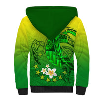Kia Orana Cook Islands Sherpa Hoodie Kuki Airani Tattoo Pattern With Sea Turtle LT14 - Polynesian Pride