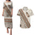 Bula Fiji Couples Matching Puletasi and Hawaiian Shirt Fijian Masi Tapa Cloth Vintage Vibes LT14 Beige - Polynesian Pride