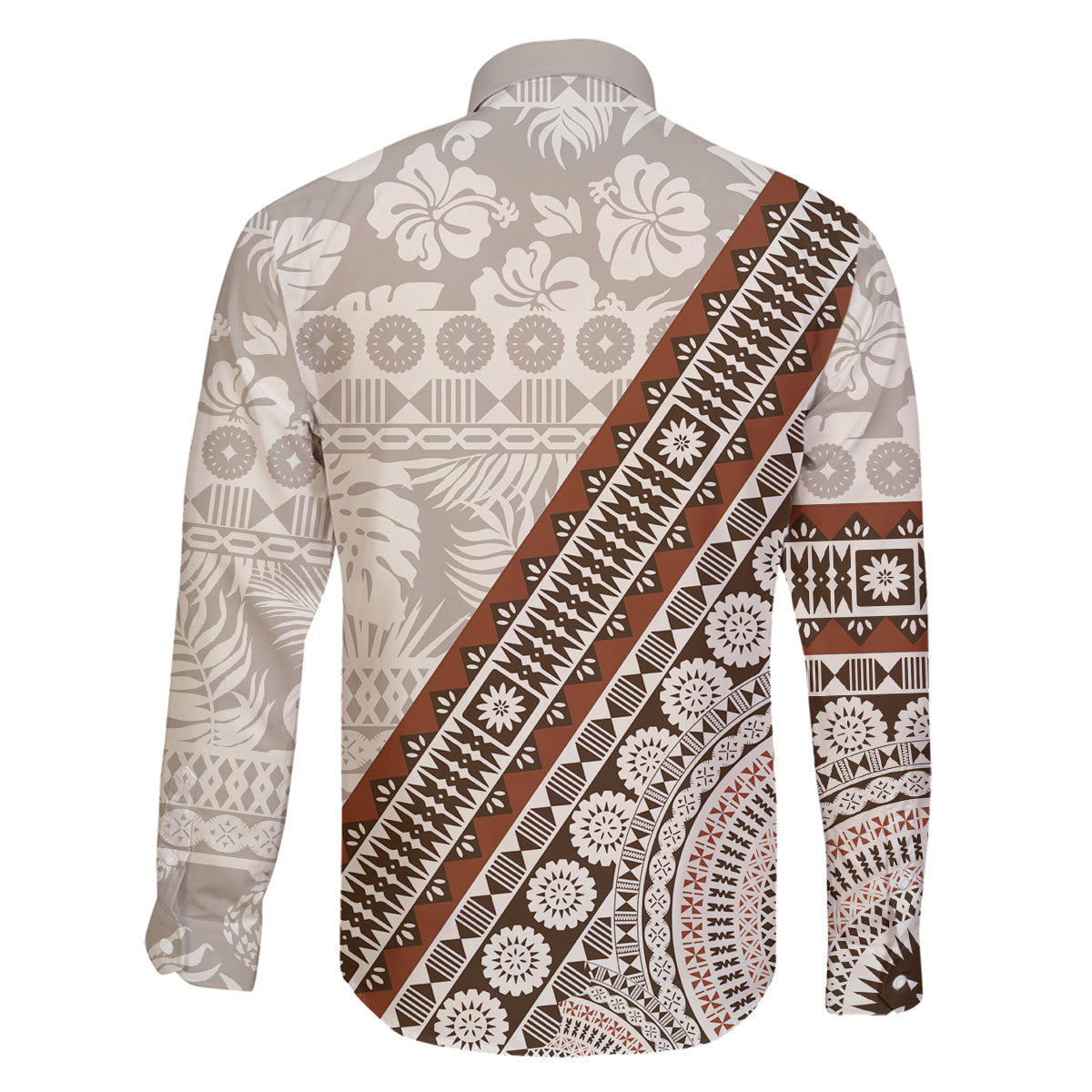 Bula Fiji Family Matching Long Sleeve Bodycon Dress and Hawaiian Shirt Fijian Masi Tapa Cloth Vintage Vibes LT14 - Polynesian Pride