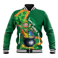 St Patrick's Day Hawaii Baseball Jacket Hauoli Maoli Funny Shaka Leprechaun