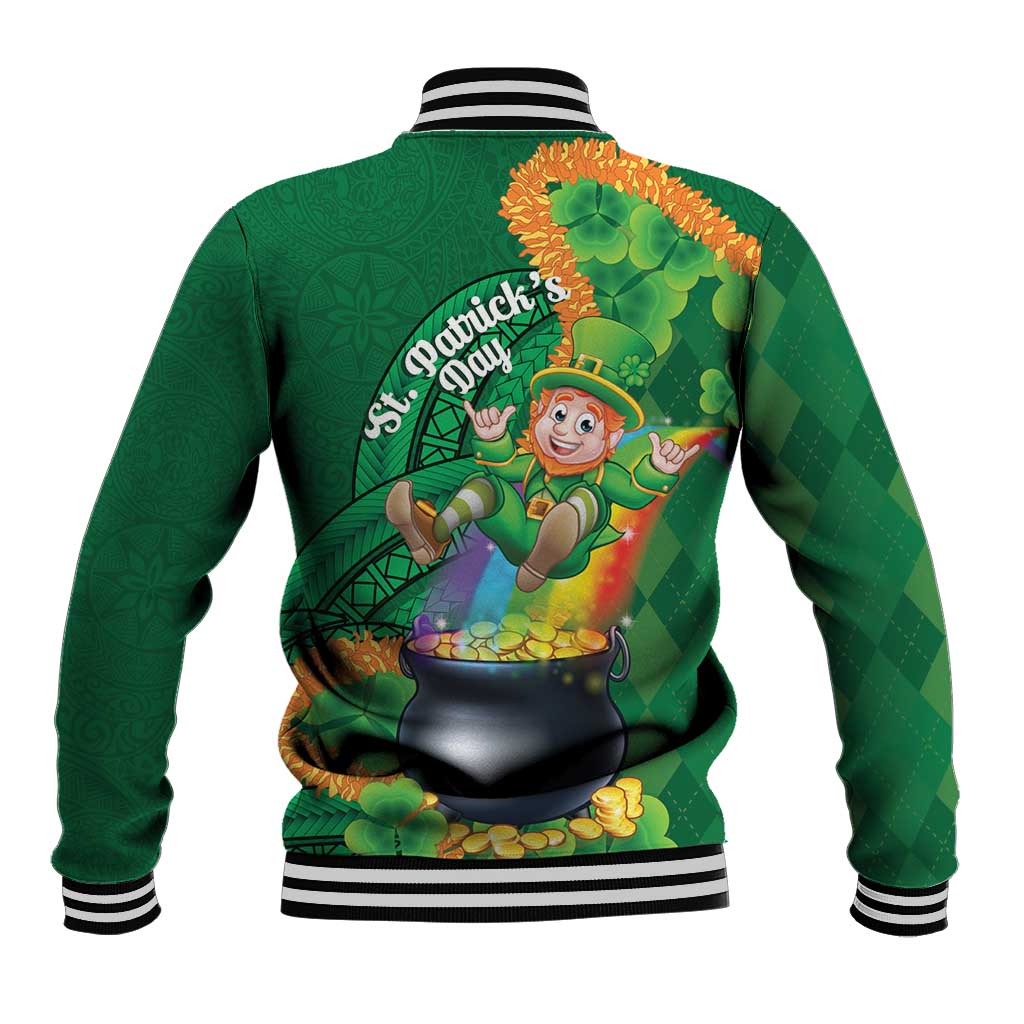 St Patrick's Day Hawaii Baseball Jacket Hauoli Maoli Funny Shaka Leprechaun