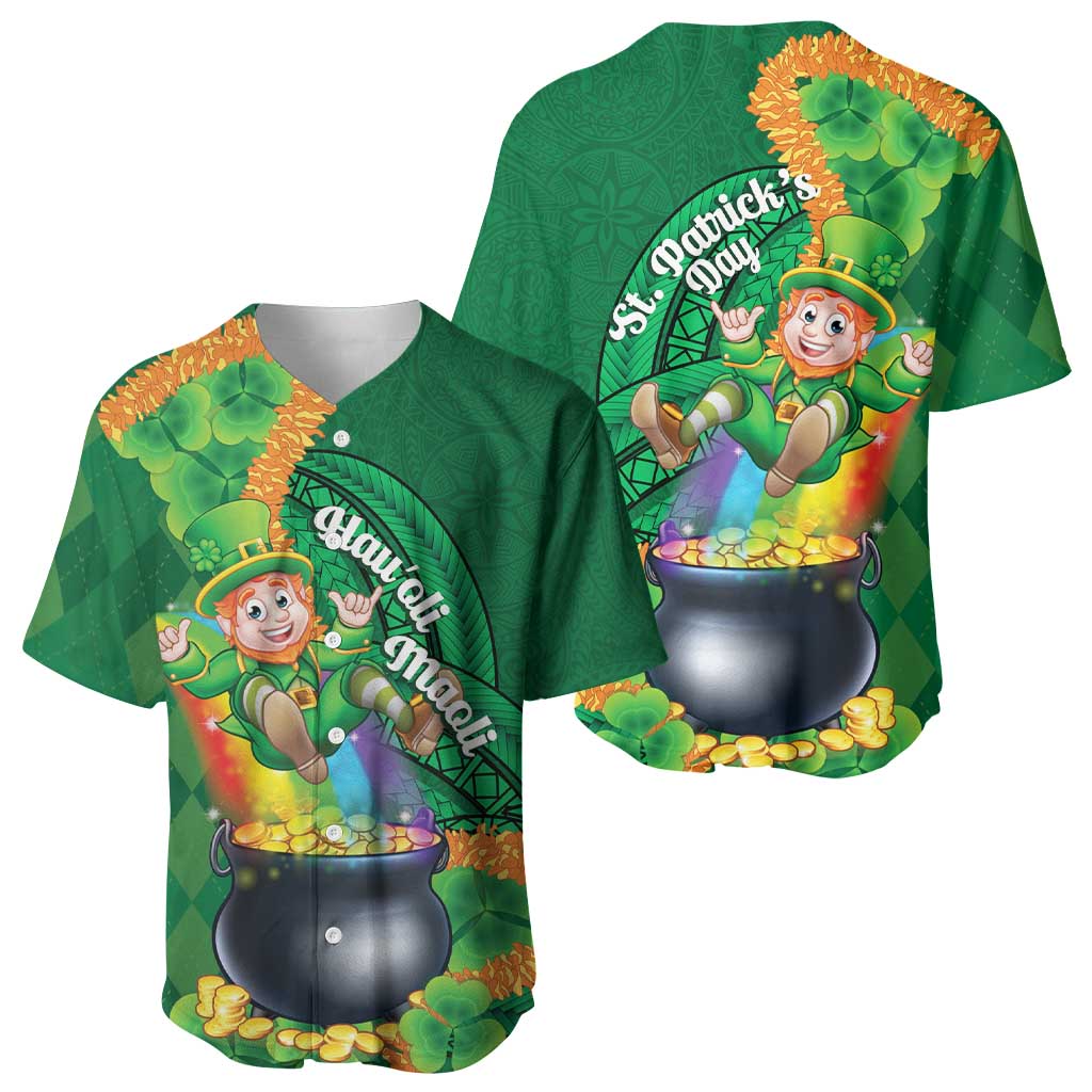 St Patrick's Day Hawaii Baseball Jersey Hauoli Maoli Funny Shaka Leprechaun