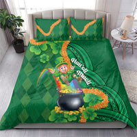 St Patrick's Day Hawaii Bedding Set Hauoli Maoli Funny Shaka Leprechaun
