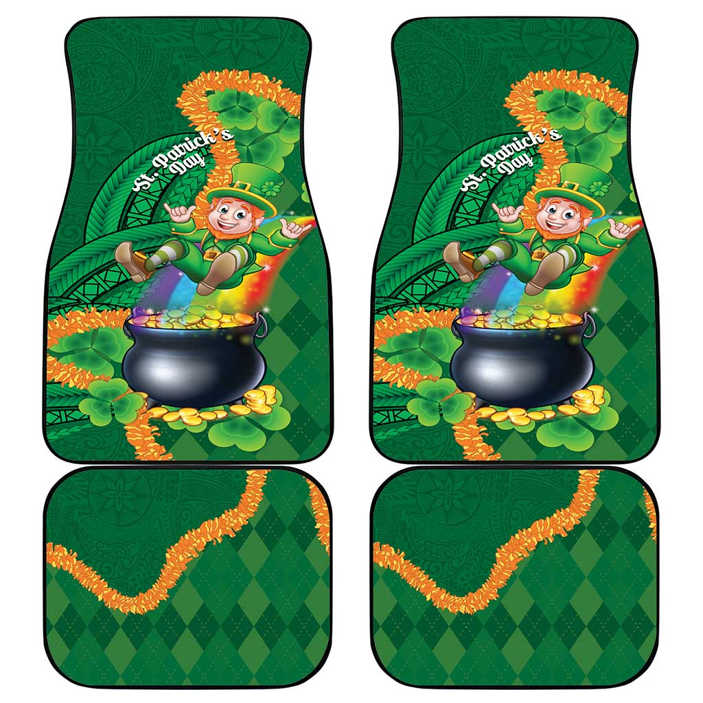 St Patrick's Day Hawaii Car Mats Hauoli Maoli Funny Shaka Leprechaun