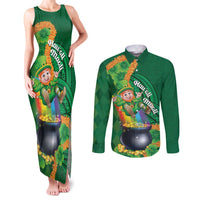 St Patrick's Day Hawaii Couples Matching Tank Maxi Dress and Long Sleeve Button Shirt Hauoli Maoli Funny Shaka Leprechaun
