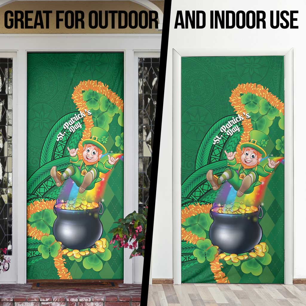 St Patrick's Day Hawaii Door Cover Hauoli Maoli Funny Shaka Leprechaun