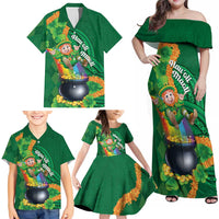 St Patrick's Day Hawaii Family Matching Off Shoulder Maxi Dress and Hawaiian Shirt Hauoli Maoli Funny Shaka Leprechaun LT14 - Polynesian Pride