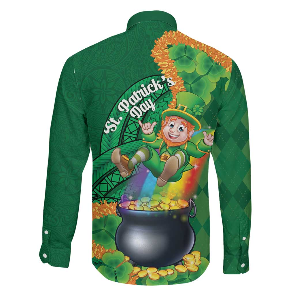St Patrick's Day Hawaii Family Matching Puletasi and Hawaiian Shirt Hauoli Maoli Funny Shaka Leprechaun LT14 - Polynesian Pride