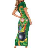 St Patrick's Day Hawaii Family Matching Short Sleeve Bodycon Dress and Hawaiian Shirt Hauoli Maoli Funny Shaka Leprechaun LT14 - Polynesian Pride
