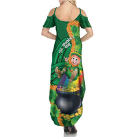 St Patrick's Day Hawaii Family Matching Summer Maxi Dress and Hawaiian Shirt Hauoli Maoli Funny Shaka Leprechaun LT14 - Polynesian Pride
