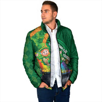 St Patrick's Day Hawaii Padded Jacket Hauoli Maoli Funny Shaka Leprechaun